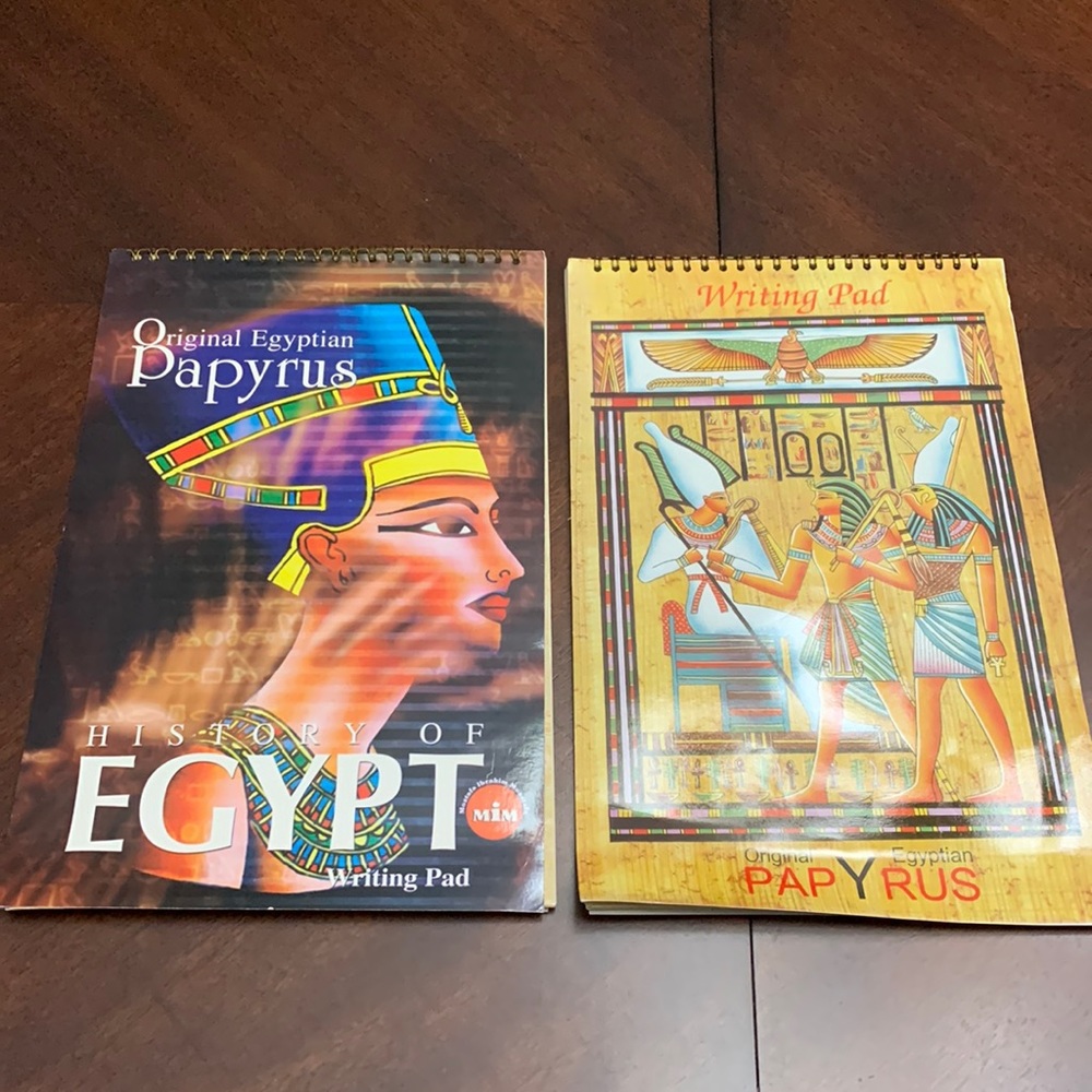 2 Spiral Papyrus Writing Notepads ~ Art ~ Stationary